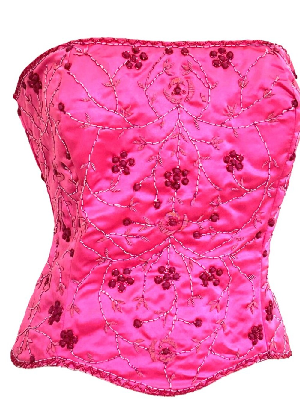 JASDEE Vintage Bustier Corset HandWork GottaThread & Beaded On Satin style F3127